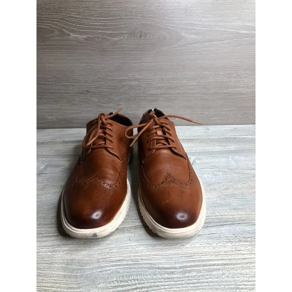 Cole Haan Grand Plus Wingtip Men's Size 8 M Oxford Shoes Brown Dress C36939